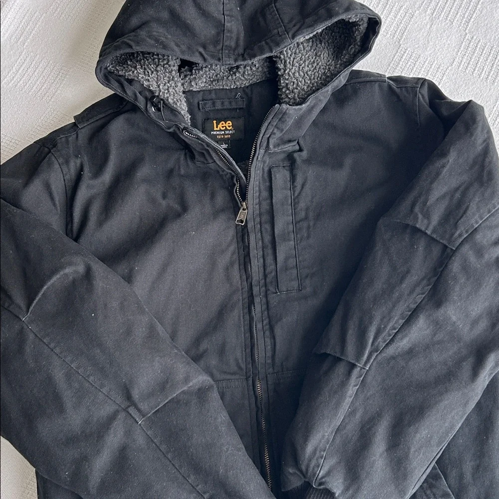Lee Premium Select Women’s Black Hooded work Jacket size Large - Picture 3 of 8